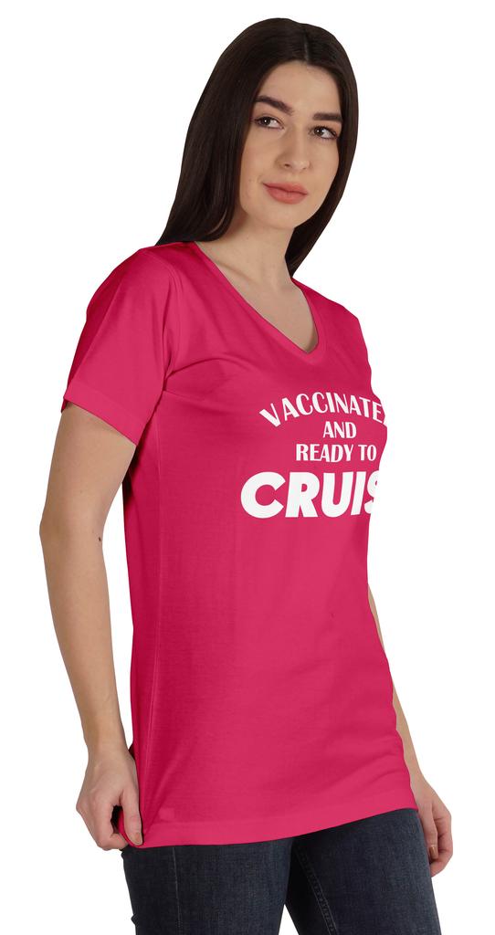 Inkmeso Vaccinated And Ready To Cruise Funny Pro-Vaccine Crew Neck T-shirt For