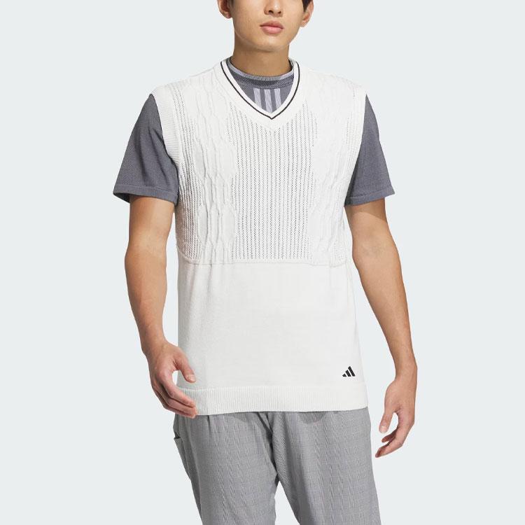 adidas Tank Tops Men's White V Neck Moderate Straight Fit IN6655