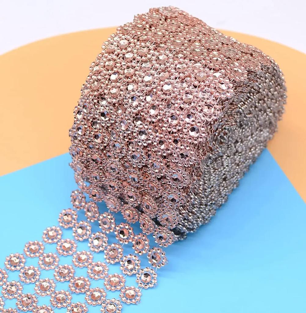 1 Yard Bling Diamond Mesh Roll Acrylic Ribbons Party Birthday Wedding DIY Decorations Table Cake Wrap Crystal Tulle