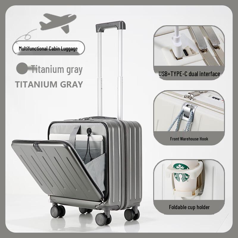 OEING Front-Opening Kids Carry-On Suitcase