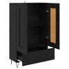 Highboard in Black Oak Look 69.5 x 31 x 115 cm Particleboard