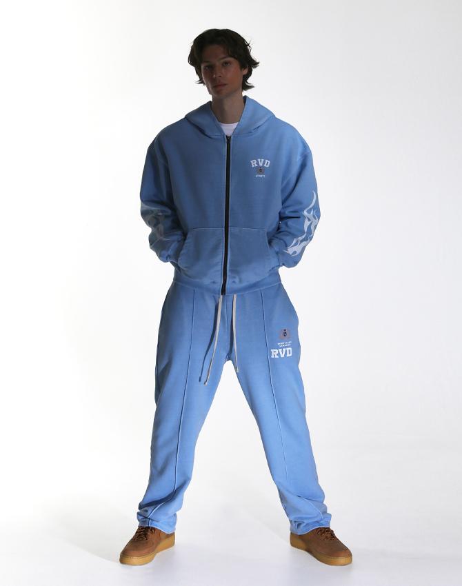 RVD (American Casual Campaign) 1000G Pigment Straight Loose Fit Sweatpants (Baby Blue)