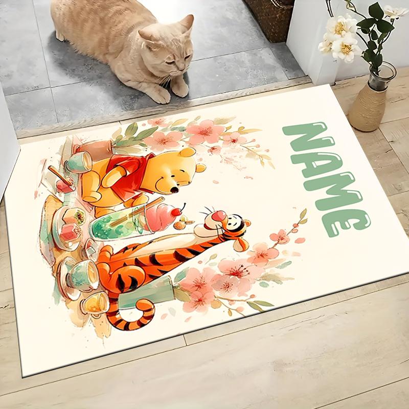 Custom Name Eeyore's Butterfly Adventure Carpet Rug Customizable Soft Washable Anti-Slip Home Living Room Sofa Mats Personalized Rug. 0909426