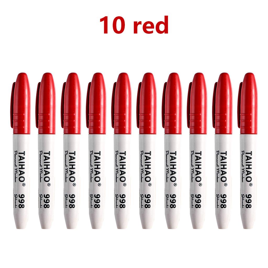 6/10pcs Mixed Oil-based Marker Pen Not Erasable Quick-drying Waterproof Marker School Students, Business Office Supplies
