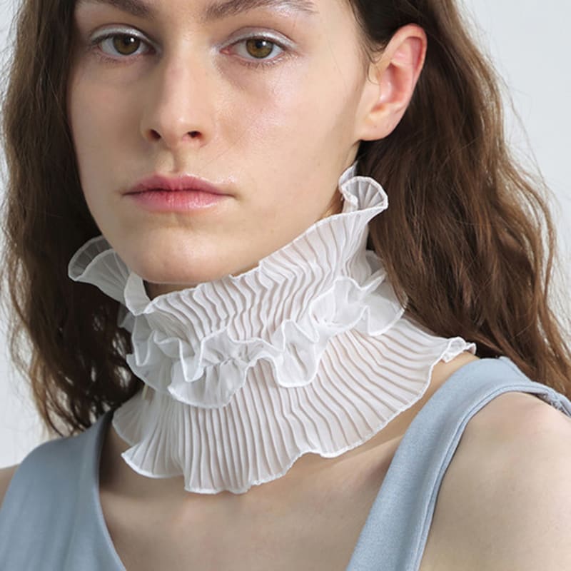 

UNDERCONTROL STUDIO NECK TUBE / DOUBLE PLEATED lace/ WHITE FREE