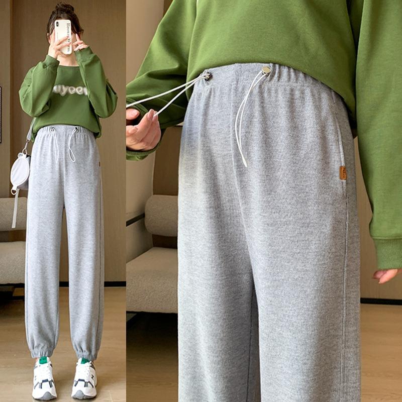 Maternity Pants Spring and Autumn Models Wear Two Outside, Do Not Restrain the Stomach, New Models Without Support Straight Sweatpants Wide-leg Pants