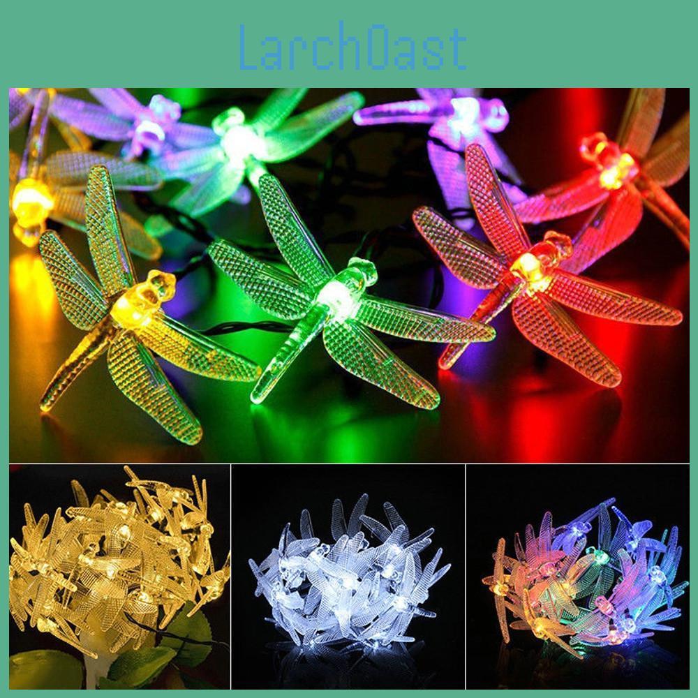 Battery String Powered Dragonfly Lights 20 Leds Waterproof Lighting Garden Decor