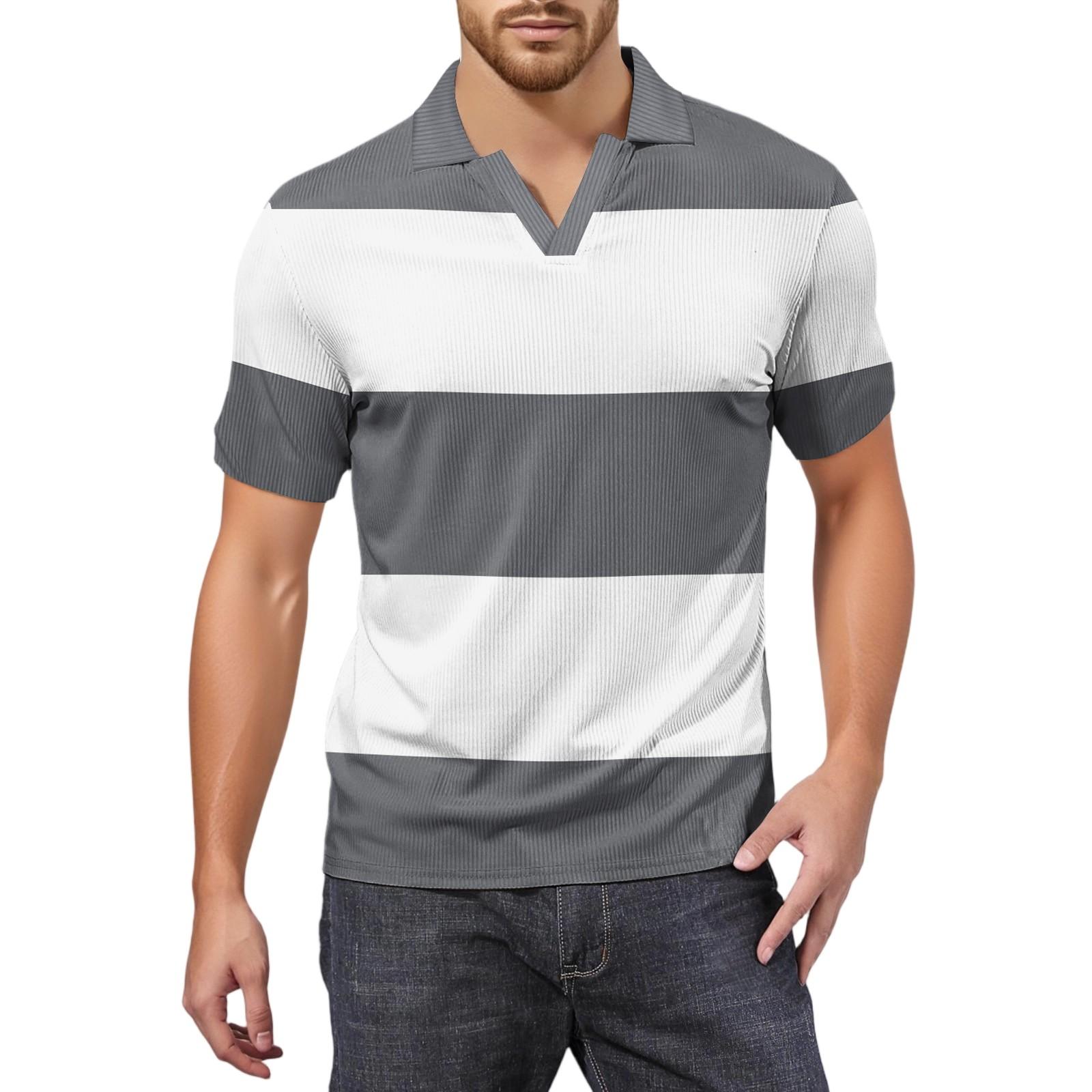 

Мужская модная футболка для гольфа с коротким рукавом и V-образным вырезом XXL