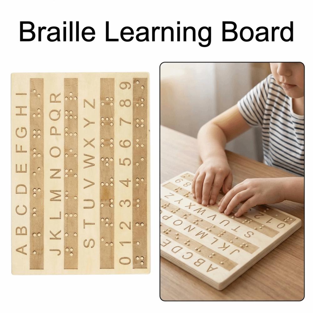 Efficient Braille Learning Board Thickened Tactile Letter Number Panel  Blind Children Learning