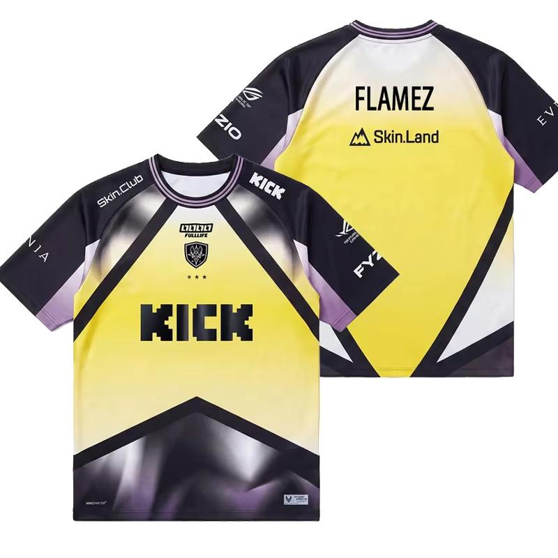 2026 Team Vitality T-shirts Summer Valorant CS Gaming Print Jersey Male Esport Club Training Uniform Tees Kids