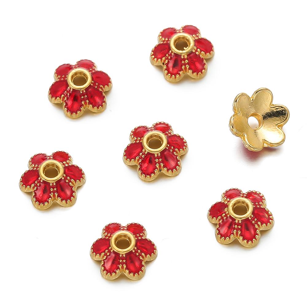 10pcs/lot Metal Loose Spacer Beads Flowers Caps For DIY End Spacer Charms Necklace Bracelets Earring Jewelry Making Craft