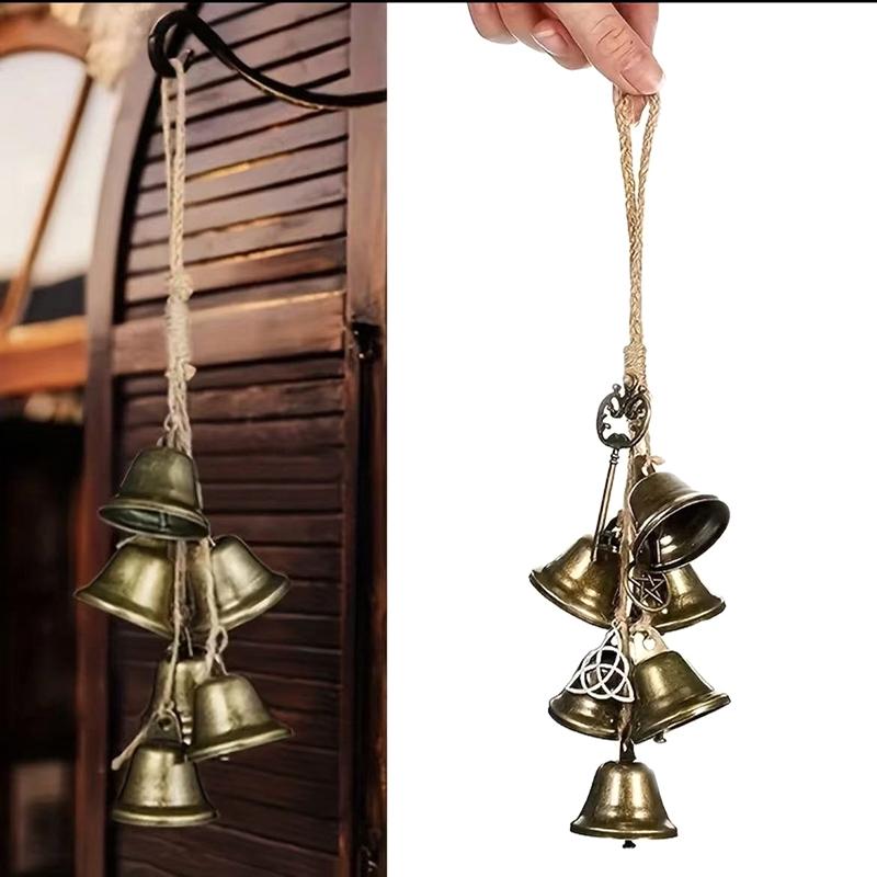 Carillons à vent de sorcière en fer, Clochettes décoratives pour poignée de porte, Protection de la maison et Décoration de pièce, Suspendu non électrique