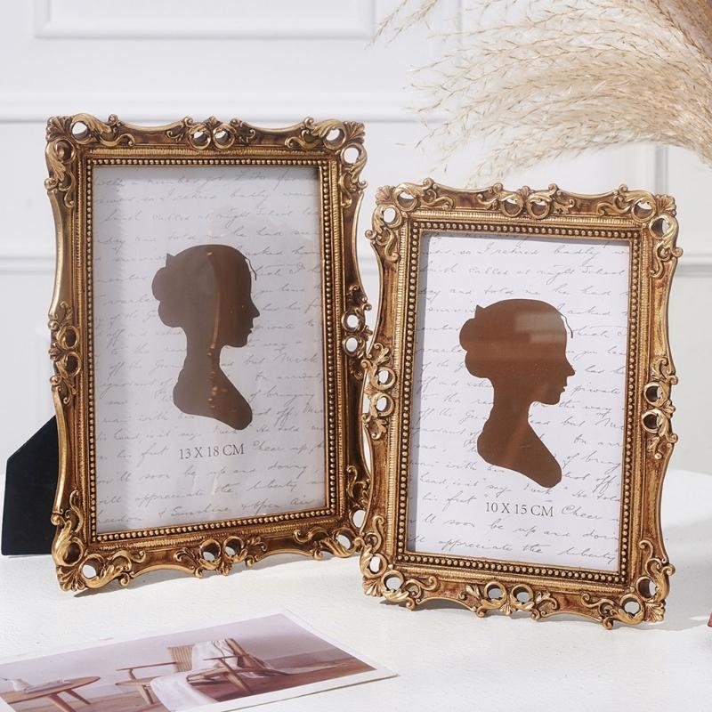 Antique Ornate Square Photo Frame for Tabletop Wall Display,Retro Picture Frame,Decorative Photo Frame Home Decors