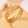 European & American Style Women's PVD Gold-Plated Twist Chain Bracelet - Titanium Steel Light Luxury Jewelry
