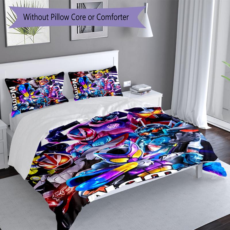 3pcs Custom Name Kamen Rider Decade Set,Includes 1 Duvet Cover and 2 Pillowcases,All-season Bedroom Decor
