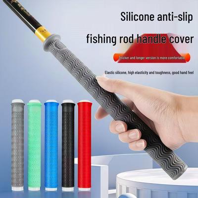 Enhanced Silicone Fishing Rod Grip: Sweat-Absorbing, Multi-Functional, Non-Slip Handle Wrap