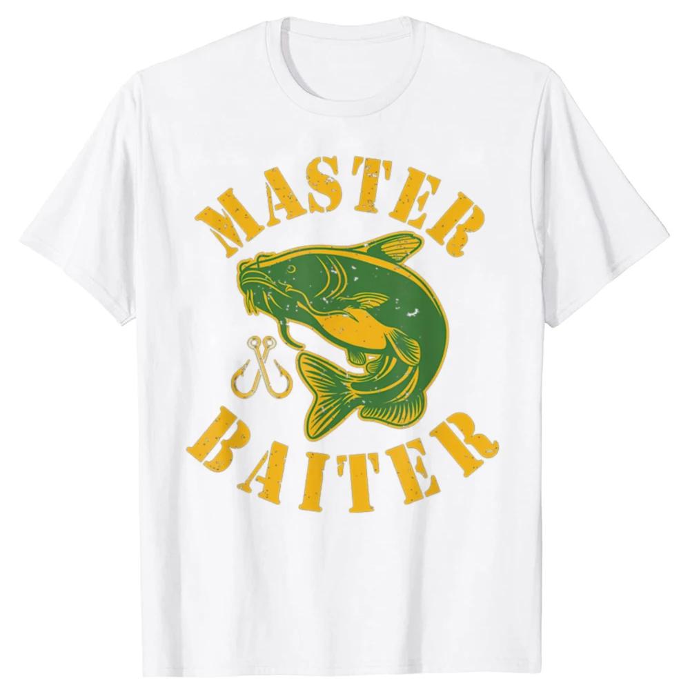 Master Baiter Fishing Catfish Graphic Tee Breathable Cotton Crew Neck TShirt for Unisex S