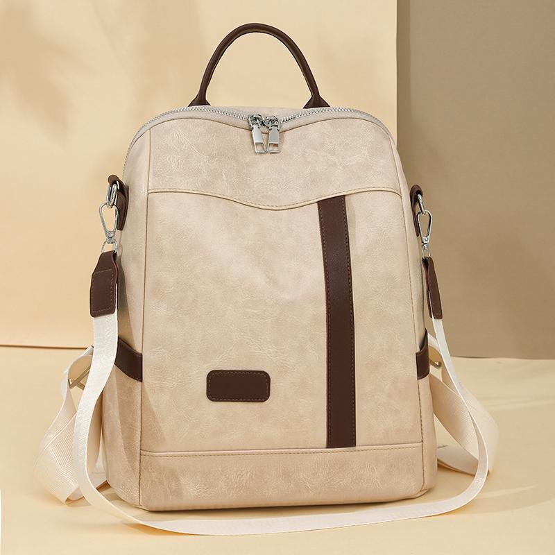 Weicher Lederrucksack Damen Große Kapazität Preppy Rucksack Verschleißfest Leichte Reisetasche