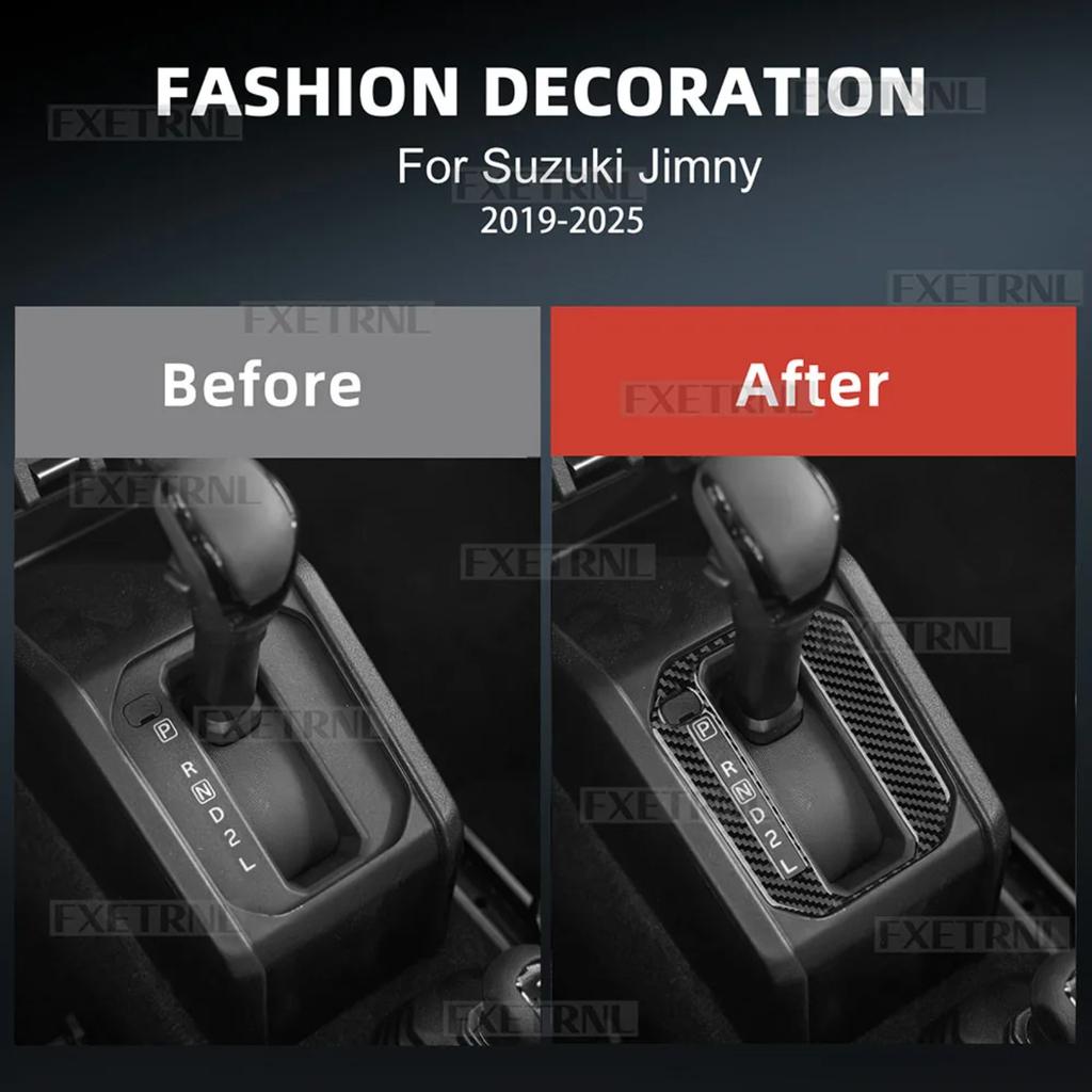 For Suzuki Jimny 2019-2025 Auto Gear Shift Frame Carbon Trim Anti Scratch Center Console Interior Decor Upgrade Mod Accessories