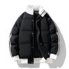 Unisex Korean Style Thickened Winter Cotton Jacket with Stand Collar and Three Stripes