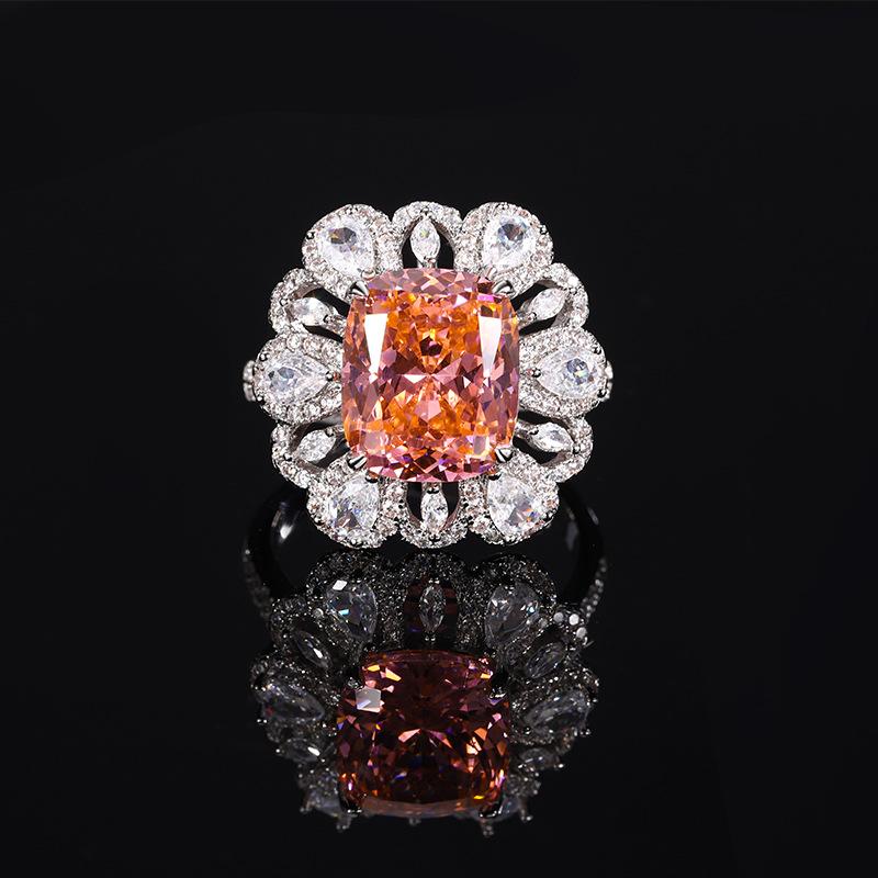 New Women's Design Flower Colored Zircon Micro Inlaid Pendant Set Simple Party Festival Gift