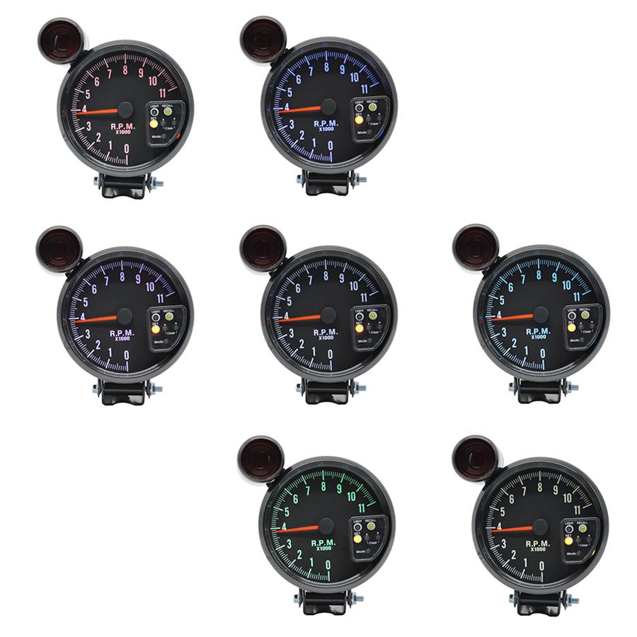 5" Car RPM Tachometer Gauge 7Color Backlight LED Shift Light For 4/6/8 Cylinder