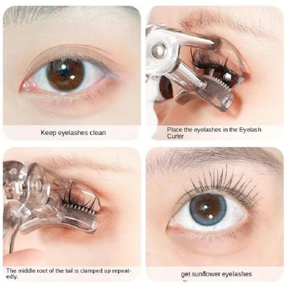 Dual-Type Eyelash Curler with Comb – Wide & Partial Clip Options, Waterproof, Long-Lasting, Natural Curl, Unisex Certified