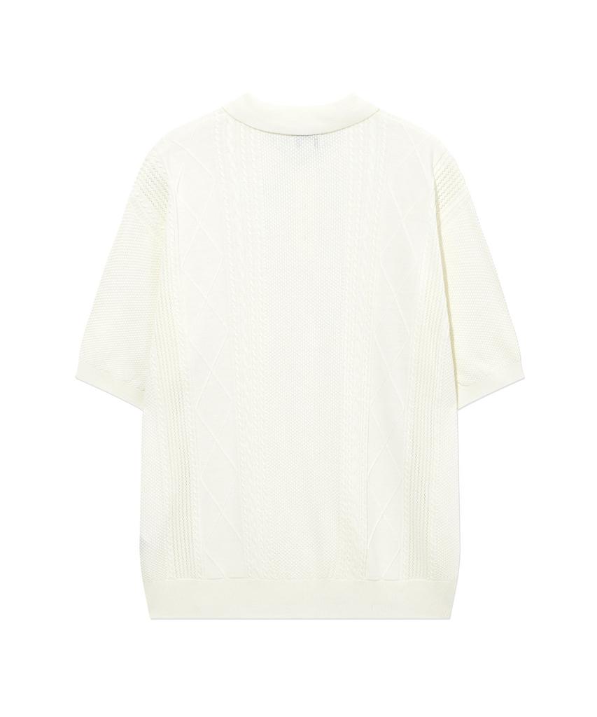 COVERNAT Small Authentic Scaly Cable Half Knit Ivory
