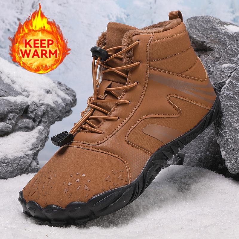 Men's and Women's Mid-Cut Winter Snow Boots - Fashionable, Warm, Plus Velvet Short Boots for Couples