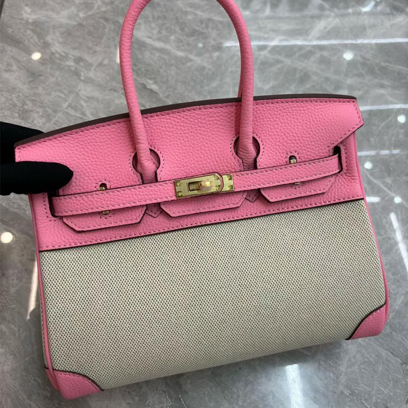 Cowhide with Canvas Platinum Bag New Trend Handbag Fashion Women's Bag Women's Bag