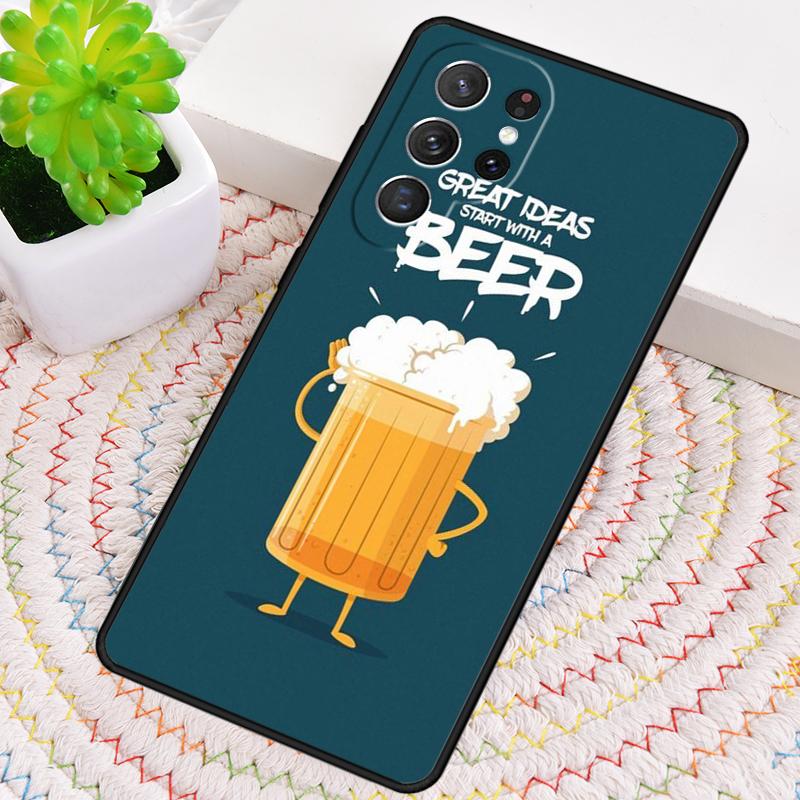 Beer Alcohol print Phone Case for Samsung Galaxy note 10 pro S26 Ultra S23 S24 FE S25 S21 S22 PLUS shockproof Cove