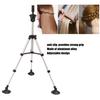 Wig Head Tripod Adjustable Lightweight Aluminum Alloy Mannequin Head Stand with Suction Cup for Hairdressing Training