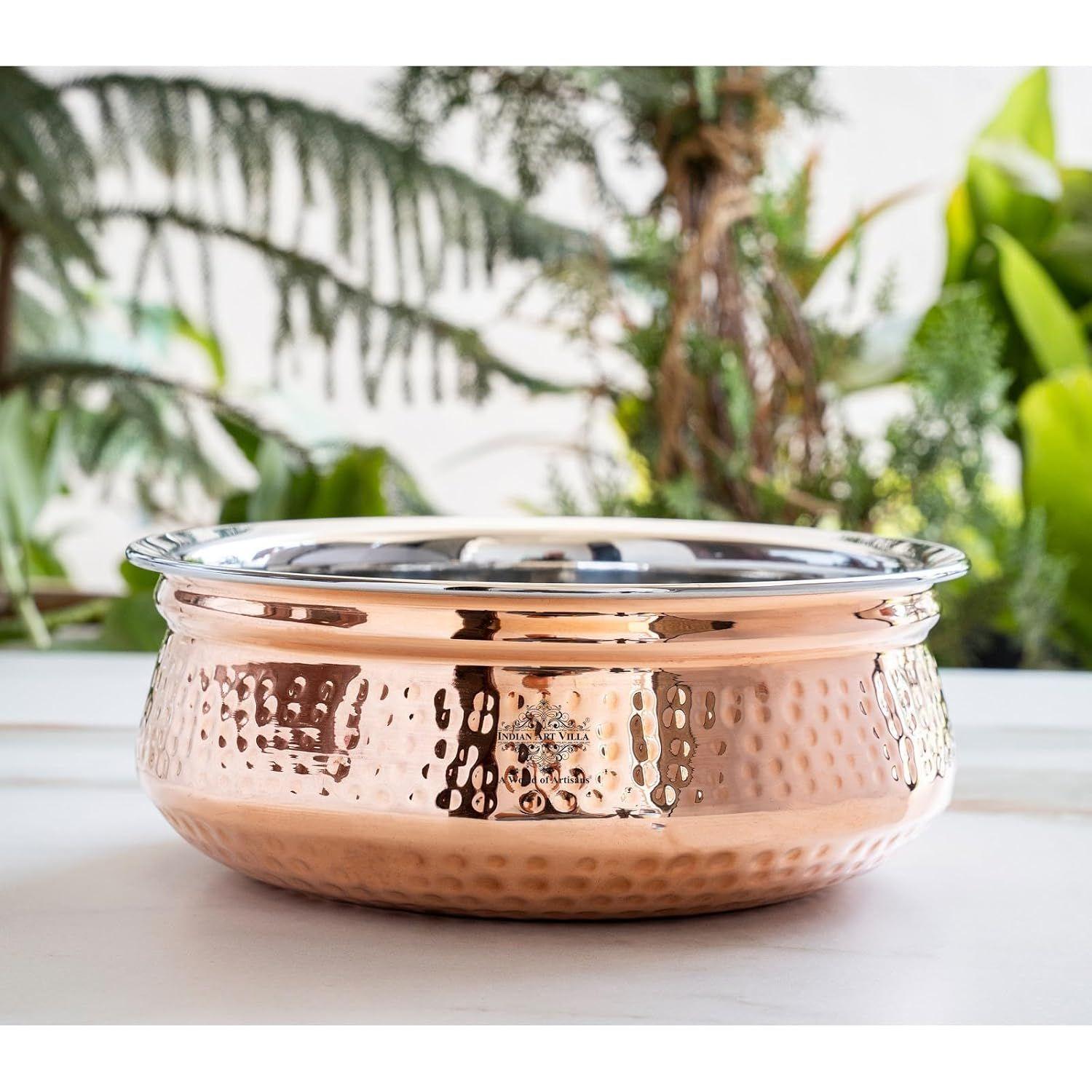 

Сталь Медь Сервировочная Ханди Миска, Сервировочная посуда (Коричневый, Серебристый, 500 мл )