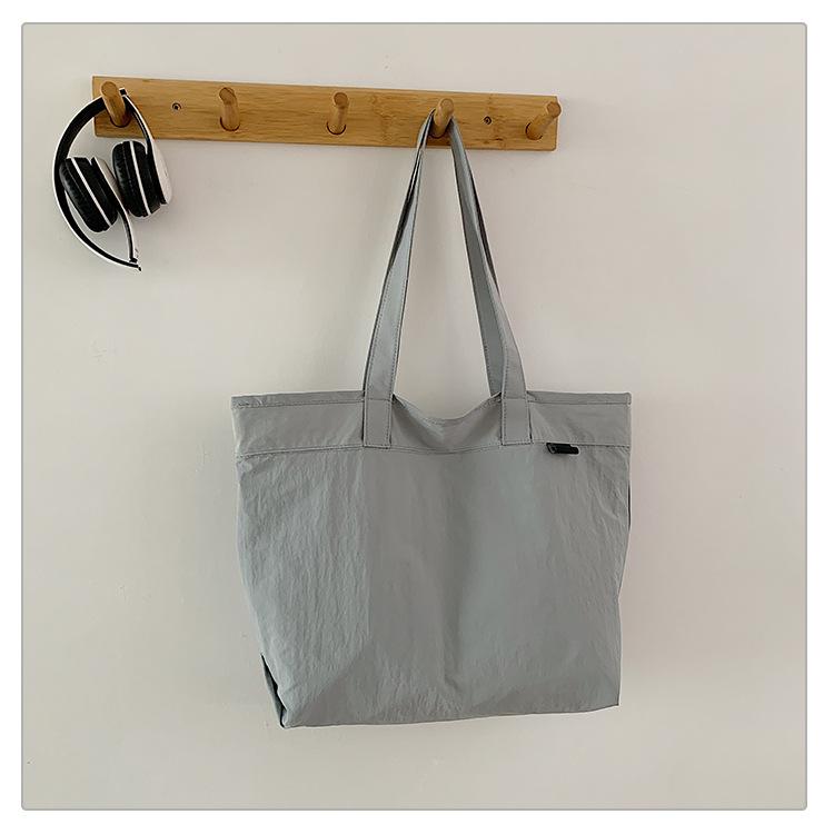 School bag large capacity fashion backpack simple solid color shoulder bag lightweight tote bag college student versatile class bag