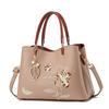 Stylish Large Capacity Embroidered Tote Bag For Women Perfect For Business Commute In Khaki And Cream Colors