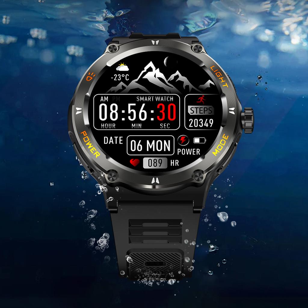 Smart Watch with LED Flashlight Outdoor Sports Smartwatch Heart Rate/Sleep Monitor Fitness Watch for Men and Women