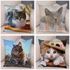 Cute Pet Animal Print Pillowcase Funny  Cat  Decoration Car Sofa Home Cushion Cover