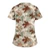 Women's Short Sleeve Stagger V Neck Print Pocket Dry-nurse Top