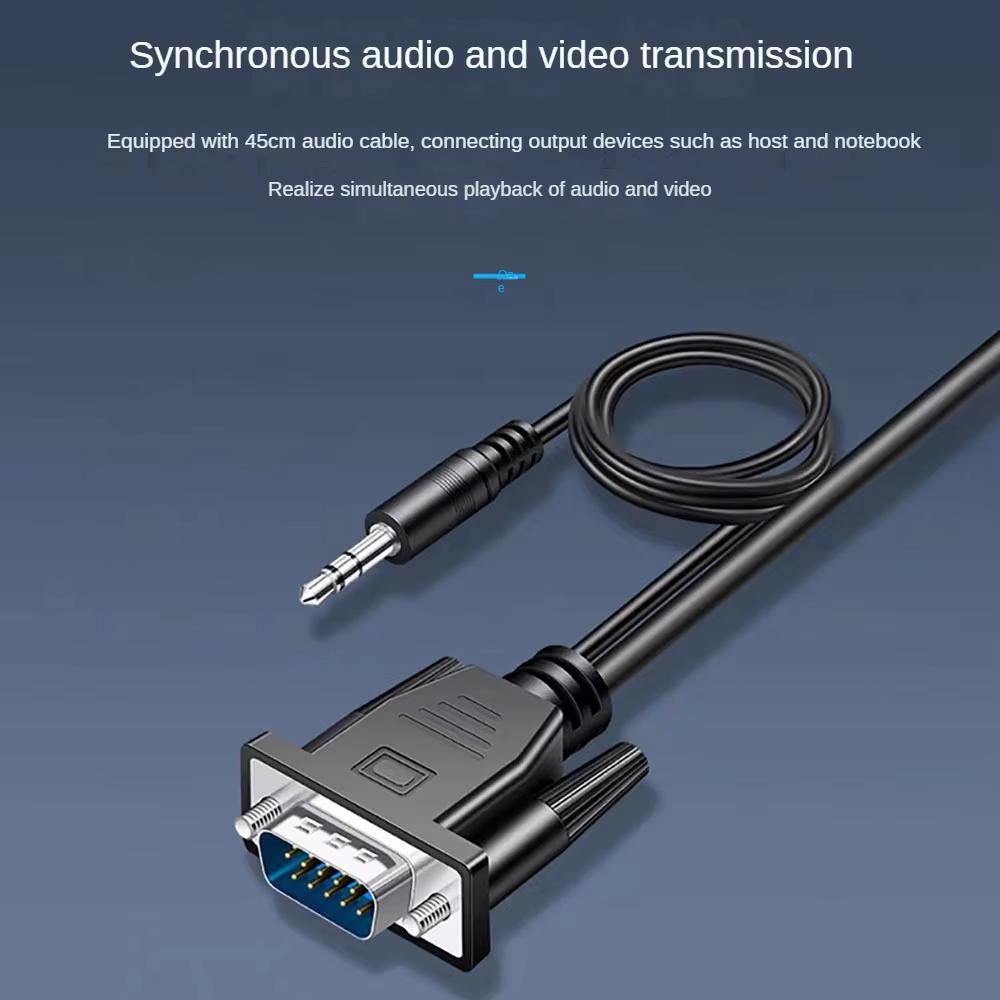 1080P VGA to HDMI Converter Full HD Cable with 3.5mm Audio Output HDMI-compatible Adapter for PC laptop to HDTV Projector