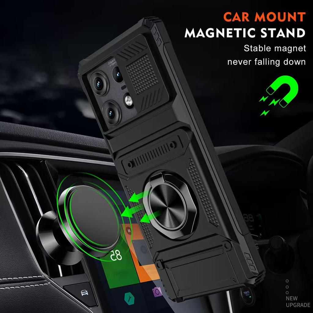 Armor Shockproof Car Magnetic Protective Cover for Motorola Edge 50 60 Fusion Pro Moto G 5G    Rugged Phone Case