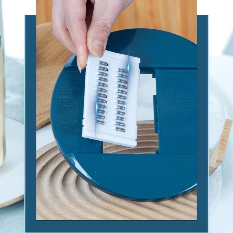 Manual Vegetable Cutter Slicer Grater with Drain Basket Detachable Blade Sharp Blade for Efficient Fruit Veggie Cutting