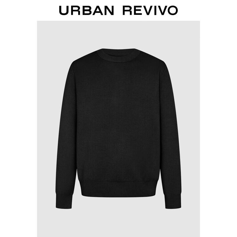 

UR Men s Basic Fleece Lined Round Neck Knit Sweater XS