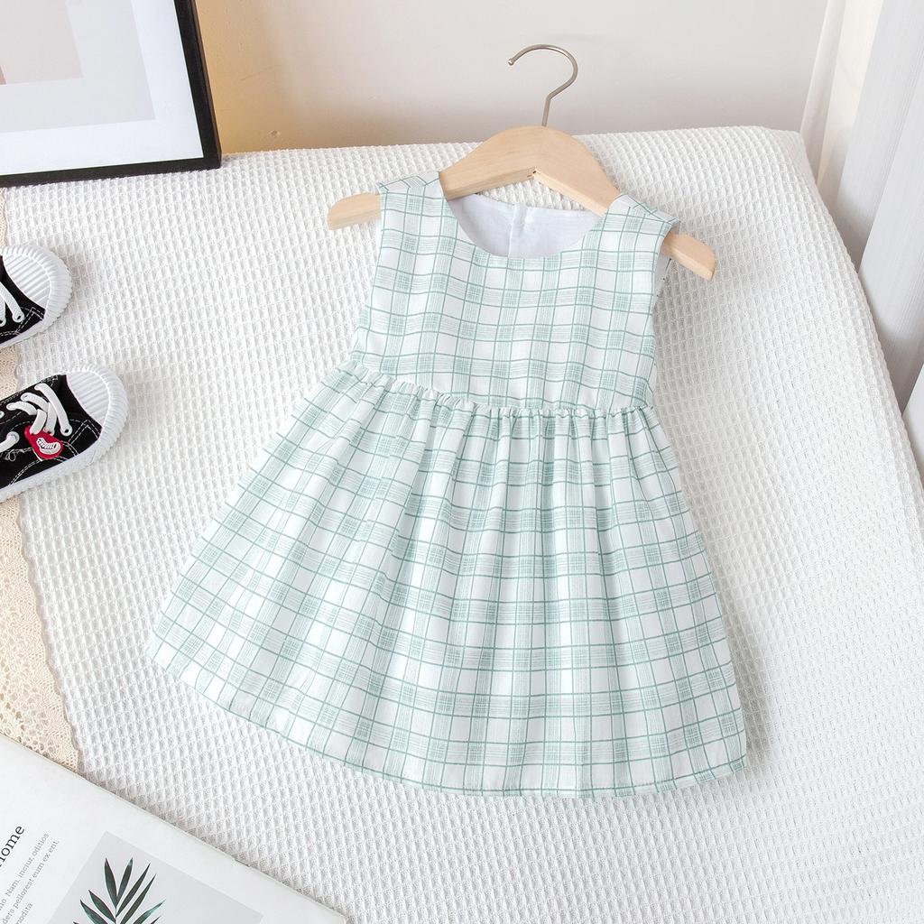 Girls Summer Cotton Floral Princess Dress With Lace Collar Short Sleeve Midi Length Baby Girl Cute Casual Dress