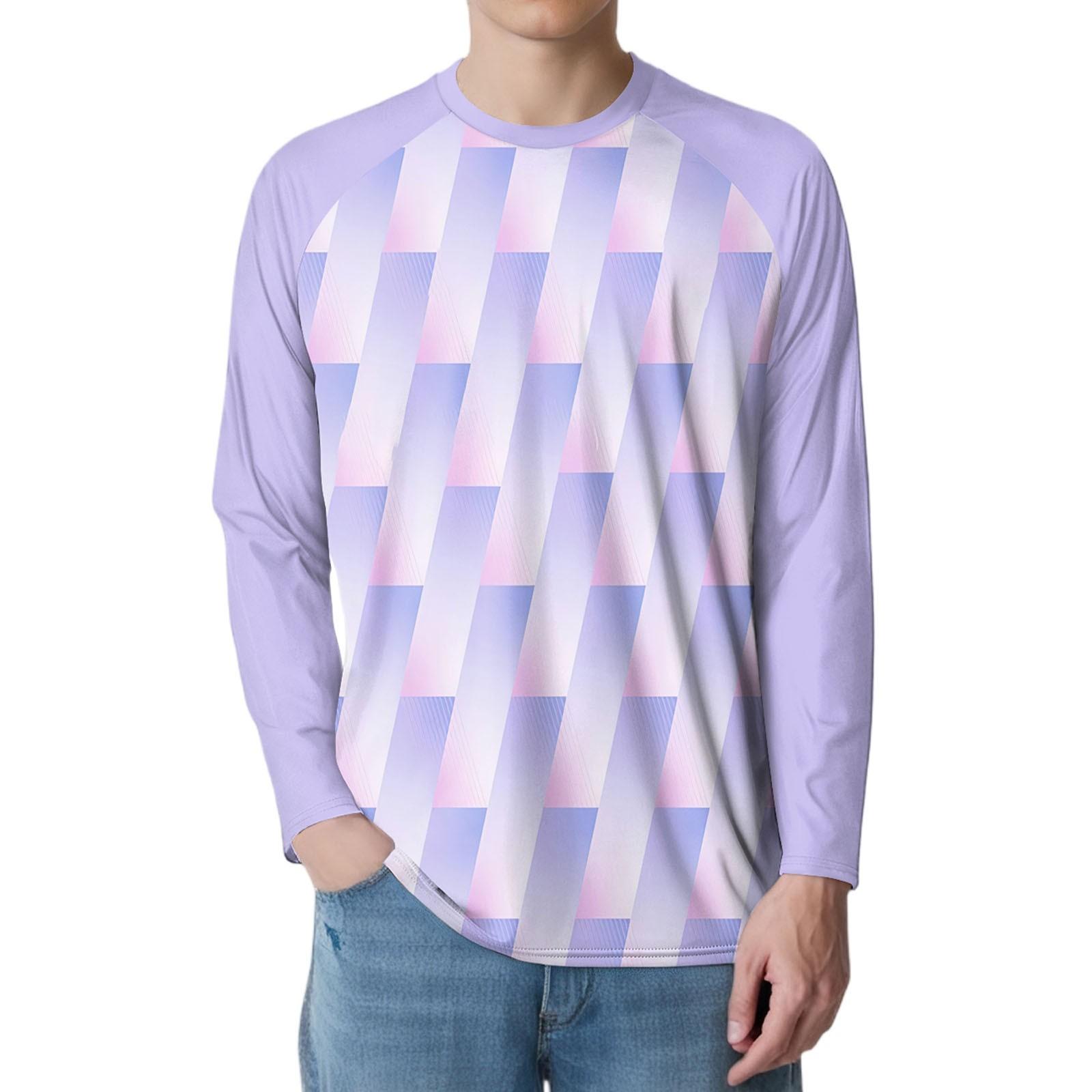 

Мужская мода принтованный реглан длинный рукав спортивный топ L