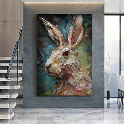 Soyut Tavşan Hayvan Posterler ve Baskılar Yaratıcı Graffiti Sokak Sanatı Tuval Boyama Hediyeler İdeal Oturma Odası Ev Yatak Odası Duvar resmi Dekorasyon