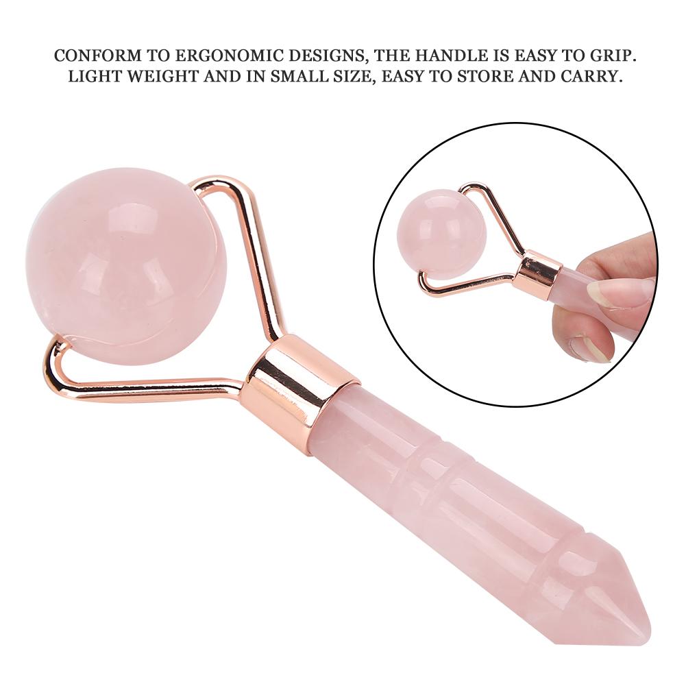Rose Quartz Face Roller Massager Skin Tightening Lifting AntiWrinkle Facial Massager