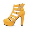 Fashion Summer Sexy Gladiator Women Ankle Boots Sandals Round Toe Hollow Out High Heels Platform Party Ladies Shoes Zipper Sandales Femm