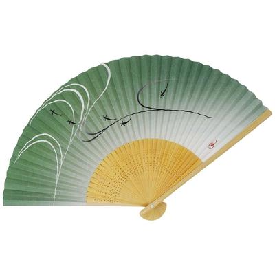 [Stylish Kimono Iroha] Men's Fan, White Bamboo Medium Carving, Scented, High-Eye Design