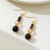 New Chinese-style Melard Colors Tiger-eye Stone Glass Crystal Beaded Dangle Earrings for Women Retro Temperament Jewelry Gifts