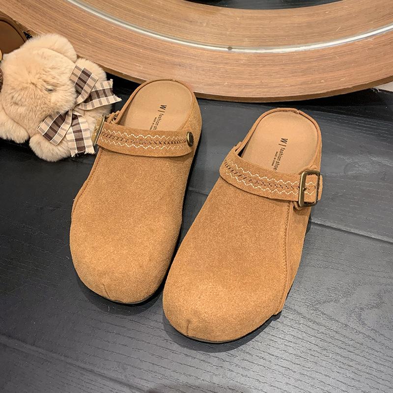 Two Wear Thick-soled Versatile Soft-soled Bag Head Slippers for Women In 2025 New Women's Models, and Half Wear Bobo Shoes, Which Are Not Tiring.